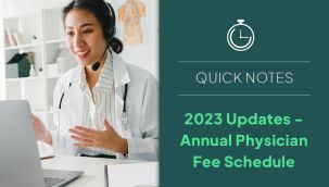 Resource Center: 2023 Updates - Annual Physician Fee Schedule Quick Notes