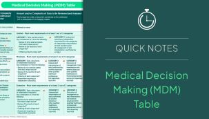 Revenue Cycle Quick Notes: Medical Decision Making (MDM) Table